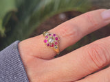 18ct gold ruby and diamond antique Georgian ring