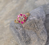 18ct gold ruby and diamond antique Georgian ring
