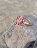 18ct gold ruby and diamond antique Georgian ring