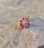 18ct gold ruby and diamond antique Georgian ring