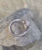Platinum filigree c.1920's opal and diamond ring