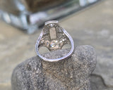 Platinum filigree c.1920's opal and diamond ring