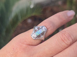 Platinum filigree c.1920's opal and diamond ring