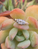 14k gold two-tone diamond antique estate engagement ring