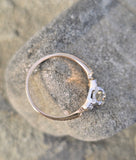 14k gold two-tone diamond antique estate engagement ring