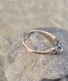 14k gold two-tone diamond antique estate engagement ring