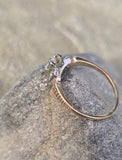 14k gold two-tone diamond antique estate engagement ring