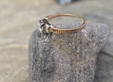 14k gold two-tone diamond antique estate engagement ring