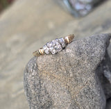 14k gold two-tone diamond antique estate engagement ring