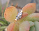 14k gold two-tone diamond antique estate engagement ring