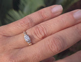 14k gold two-tone diamond antique estate engagement ring