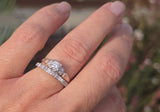 14k gold two-tone diamond antique estate engagement ring