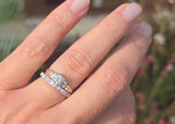 14k gold two-tone diamond antique estate engagement ring