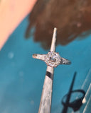 platinum Edwardian mine cut diamond filigree estate vintage antique ring