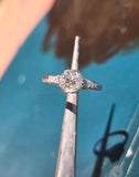 platinum Edwardian mine cut diamond filigree estate vintage antique ring