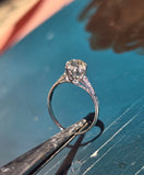 platinum Edwardian mine cut diamond filigree estate vintage antique ring