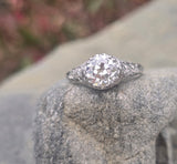 platinum c.1902's European cut diamond filigree estate vintage antique ring