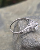 platinum c.1902's European cut diamond filigree estate vintage antique ring