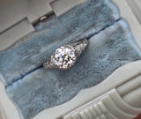 platinum c.1902's European cut diamond filigree estate vintage antique ring
