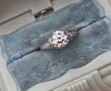 platinum c.1902's European cut diamond filigree estate vintage antique ring