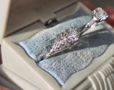 platinum c.1902's European cut diamond filigree estate vintage antique ring