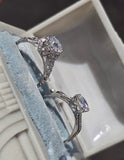 Platinum diamond vintage engagement ring - apx 1.57ct tw GIA certified