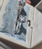 Platinum diamond vintage engagement ring - apx 1.57ct tw GIA certified