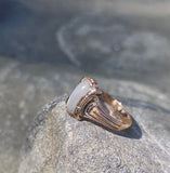 10k gold Deco moonstone antique ring