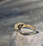 18ct gold sapphire and diamond antique band ring - hallmarks