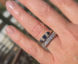 18ct gold sapphire and diamond antique band ring - hallmarks