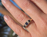 18ct gold sapphire and diamond antique band ring - hallmarks