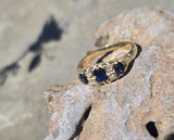 18ct gold sapphire and diamond antique band ring - hallmarks