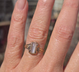 10k gold Deco moonstone antique ring