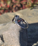 10k gold two-tone c.1920's c.1930's Deco filigree garnet ring