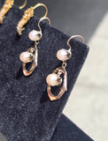 8ct gold Victorian pearl antique estate earrings