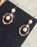 8ct gold Victorian pearl antique estate earrings