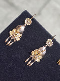 8ct gold Victorian dangle peacock earrings