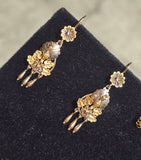 8ct gold Victorian dangle peacock earrings