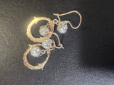 8ct gold Victorian pearl antique estate earrings