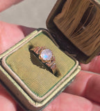 9ct gold Victorian moonstone antique ring