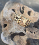 14ct gold Victorian poison locket antique ring HOLD