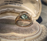 14k gold natural blue zircon Retro estate ring