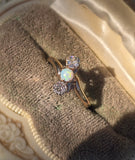 14ct gold Victorian opal & diamond antique ring