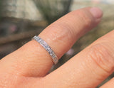 platinum Art Deco vintage 2.5mm diamond eternity band - size 6
