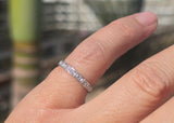platinum Art Deco vintage 2.5mm diamond eternity band - size 6