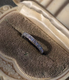 platinum Art Deco vintage 2.5mm diamond eternity band - size 6