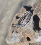 platinum Art Deco vintage 2.5mm diamond eternity band - size 6