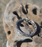 platinum Art Deco vintage 2.5mm diamond eternity band - size 6