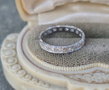platinum Art Deco vintage 2.5mm diamond eternity band - size 6