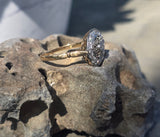 platinum and 18ct gold two tone diamond Art Deco filigree antique c.1920's ring